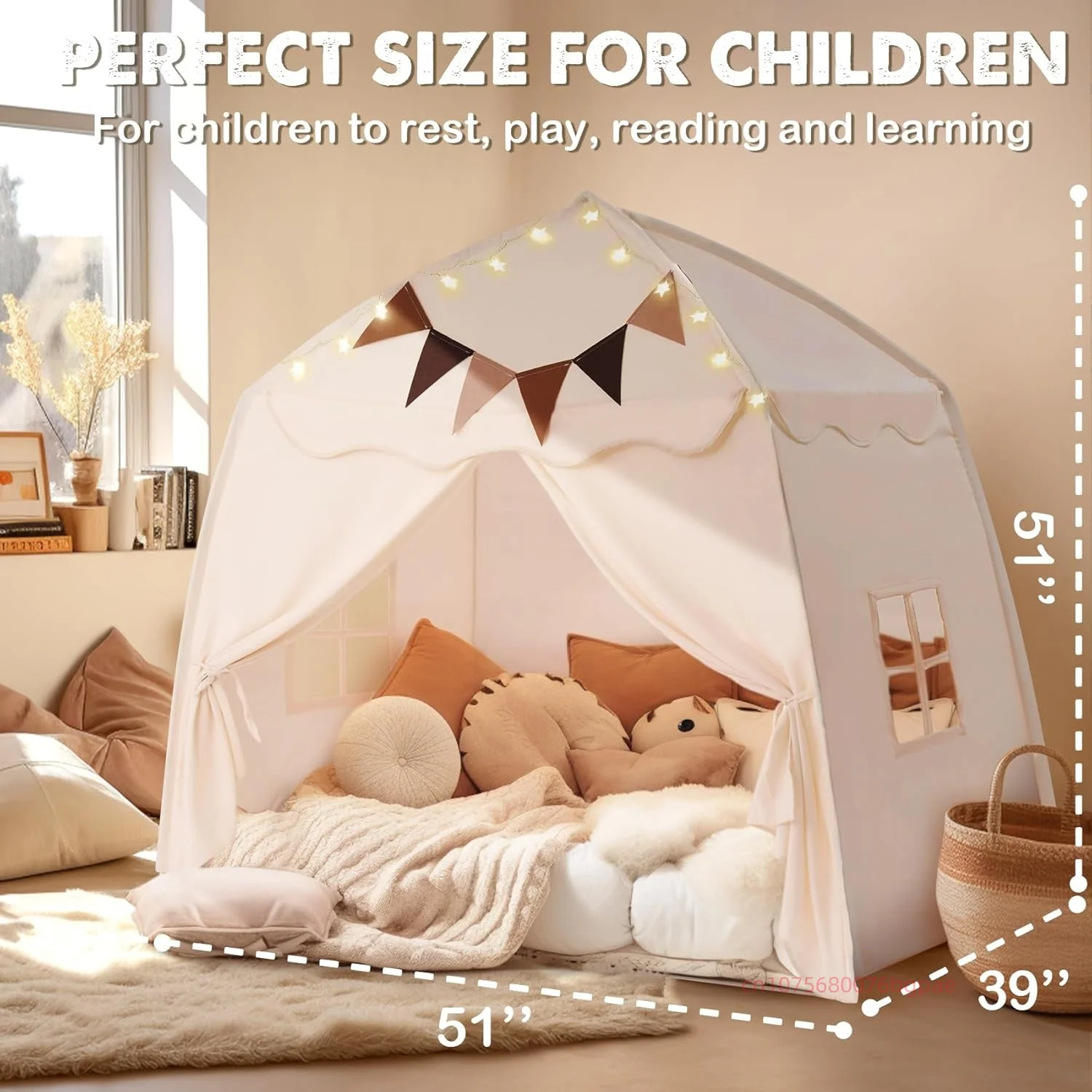 Tienda de juego infantil con dosel para dormitorio - imagen 4