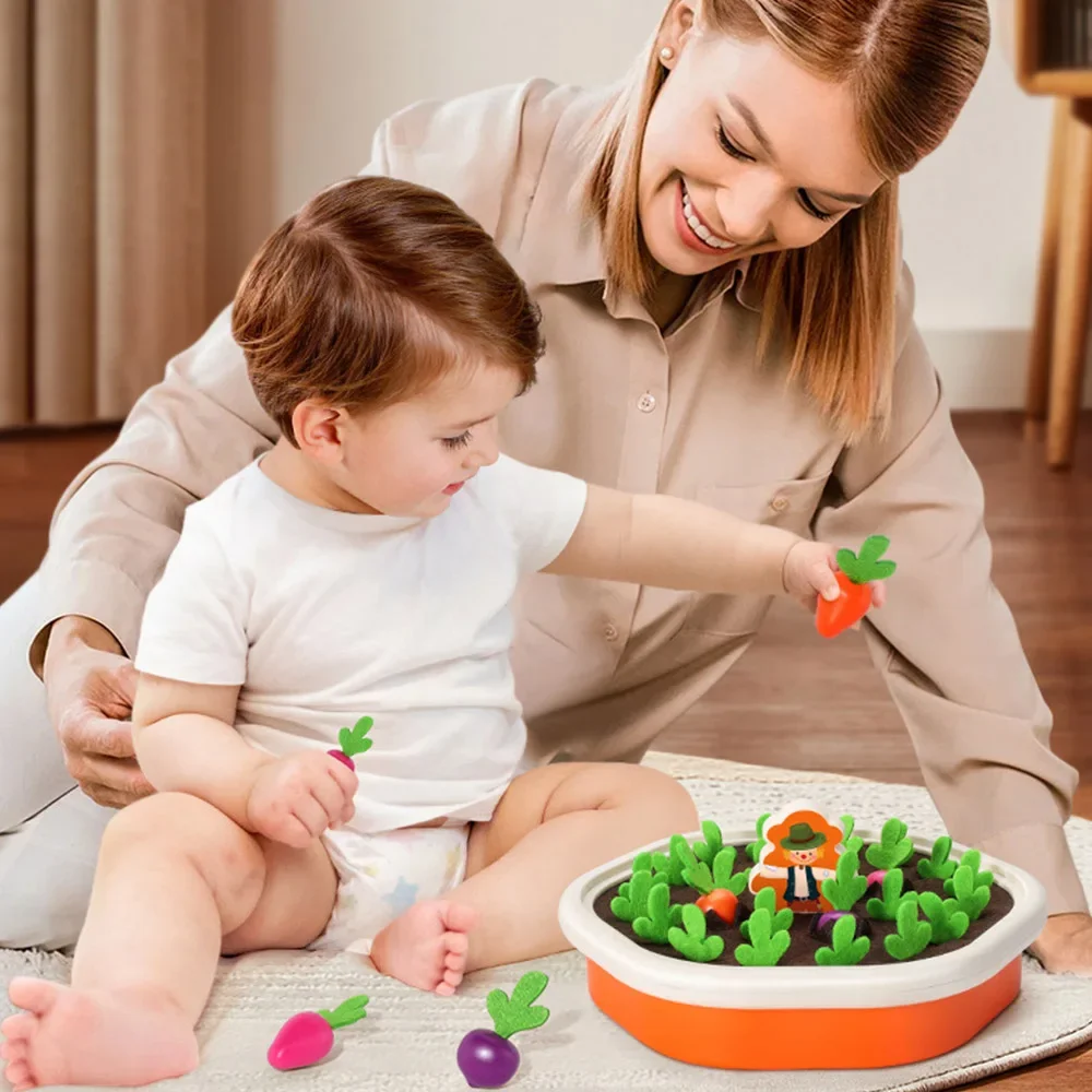 Juguete Montessori cosecha de zanahorias extraíbles para bebé - imagen 4