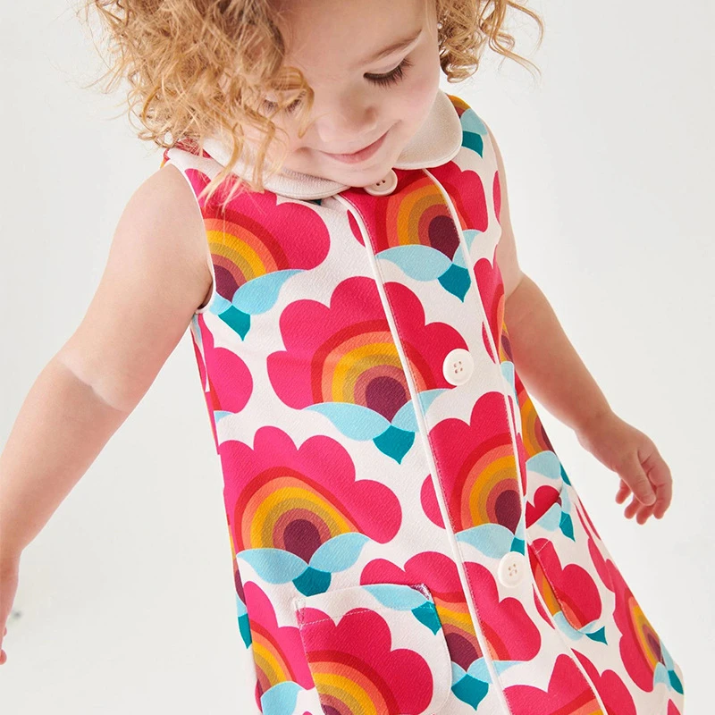 Vestido de bebé sin mangas floral veraniego para picnic y fiesta - imagen 2