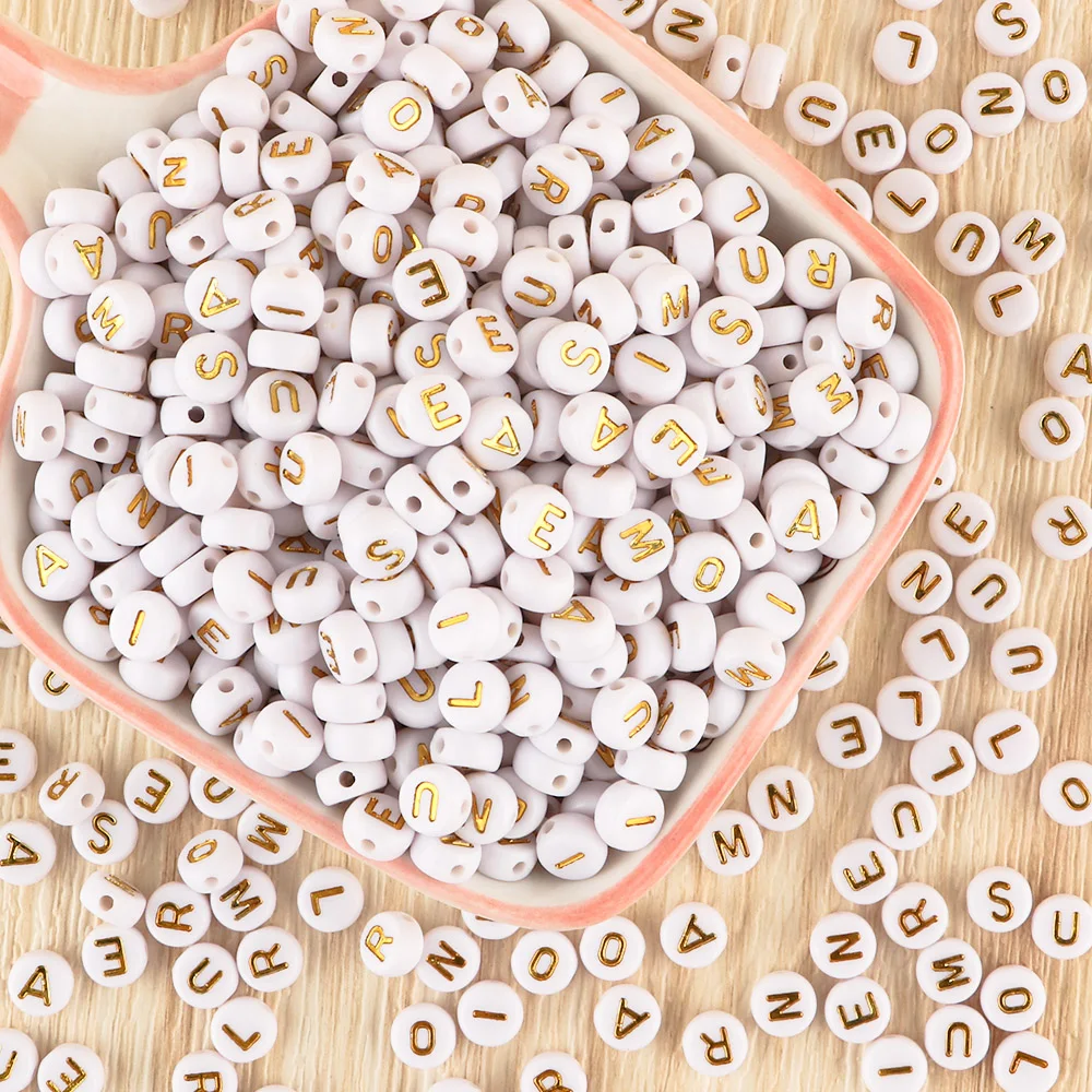 Cuentas acrílicas redondas blancas de 7 mm para bisutería - imagen 3