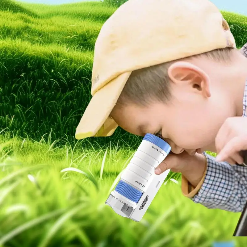 Microscopio educativo portátil de mano para niños – Juguete científico - imagen 3