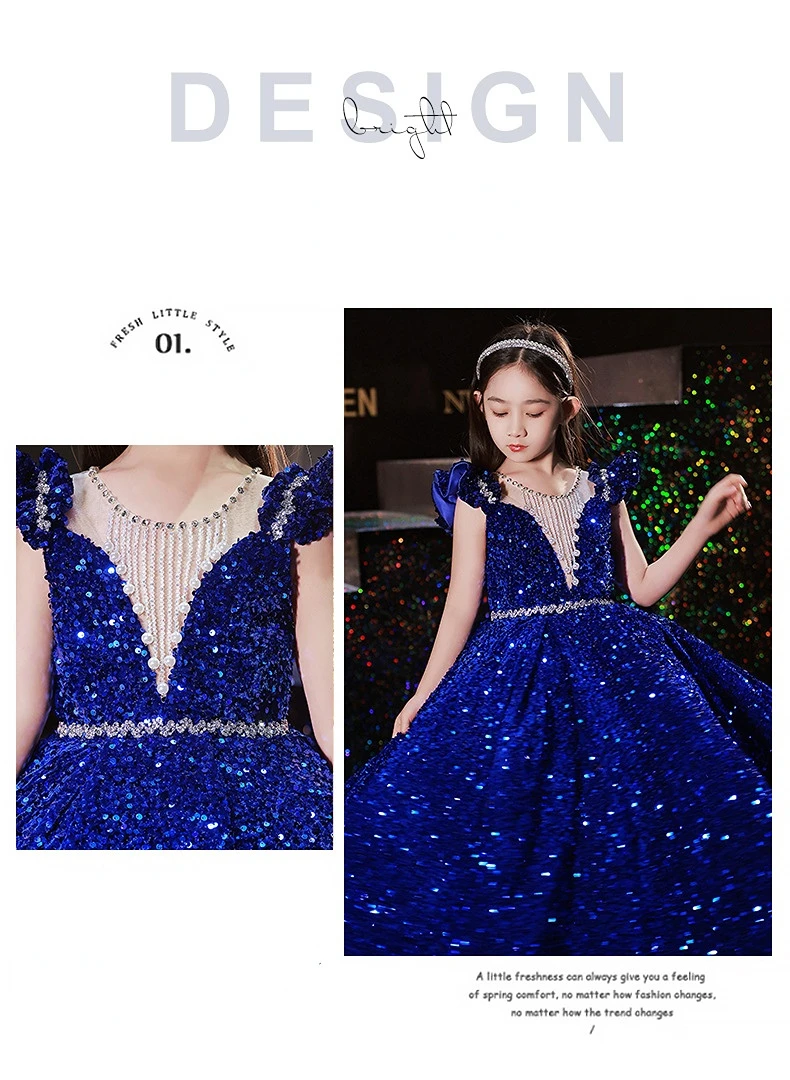 Vestido princess con lentejuelas para niña – Elegante para fiesta - imagen 5