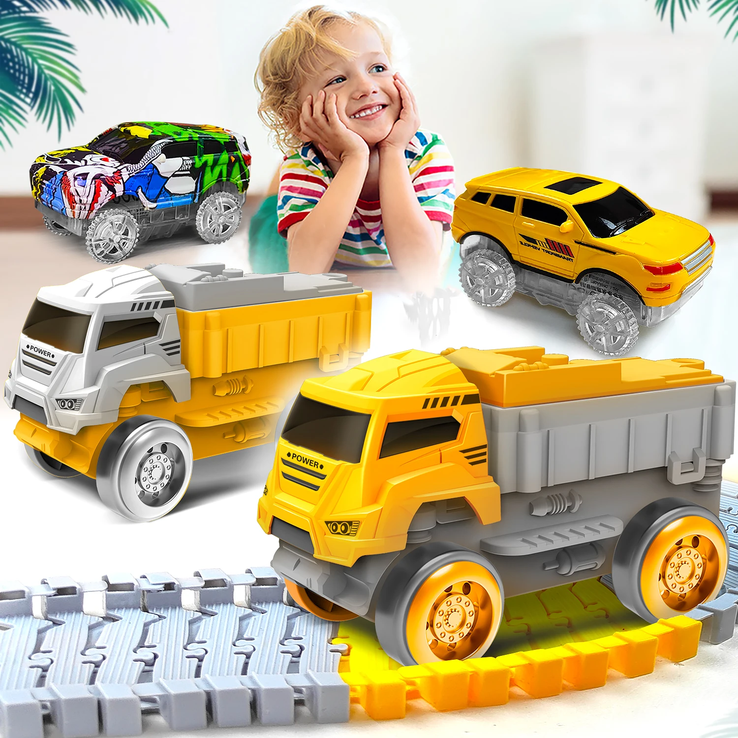 Pista de escalada con coches y tren para niños – Juguete educativo - imagen 5