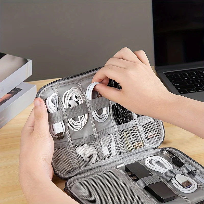 Bolsa organizadora de cables con múltiples bolsillos para viaje - imagen 2