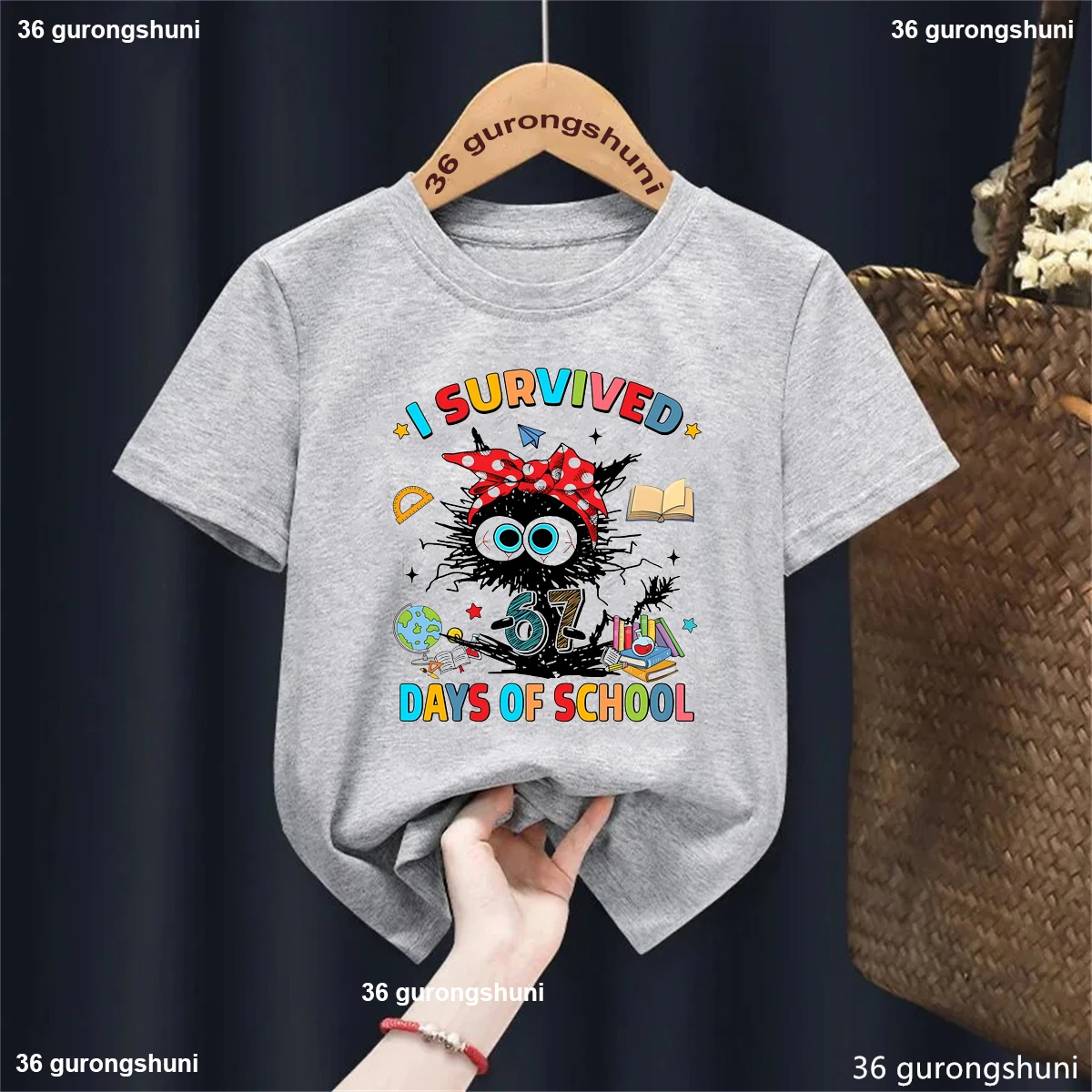Pencil Book Camiseta infantil de gato negro con dibujo tierno - imagen 5