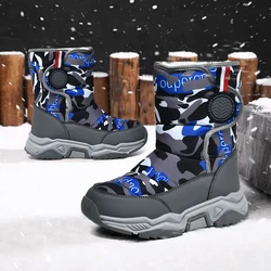Botas de invierno impermeables con felpa cálida para niños