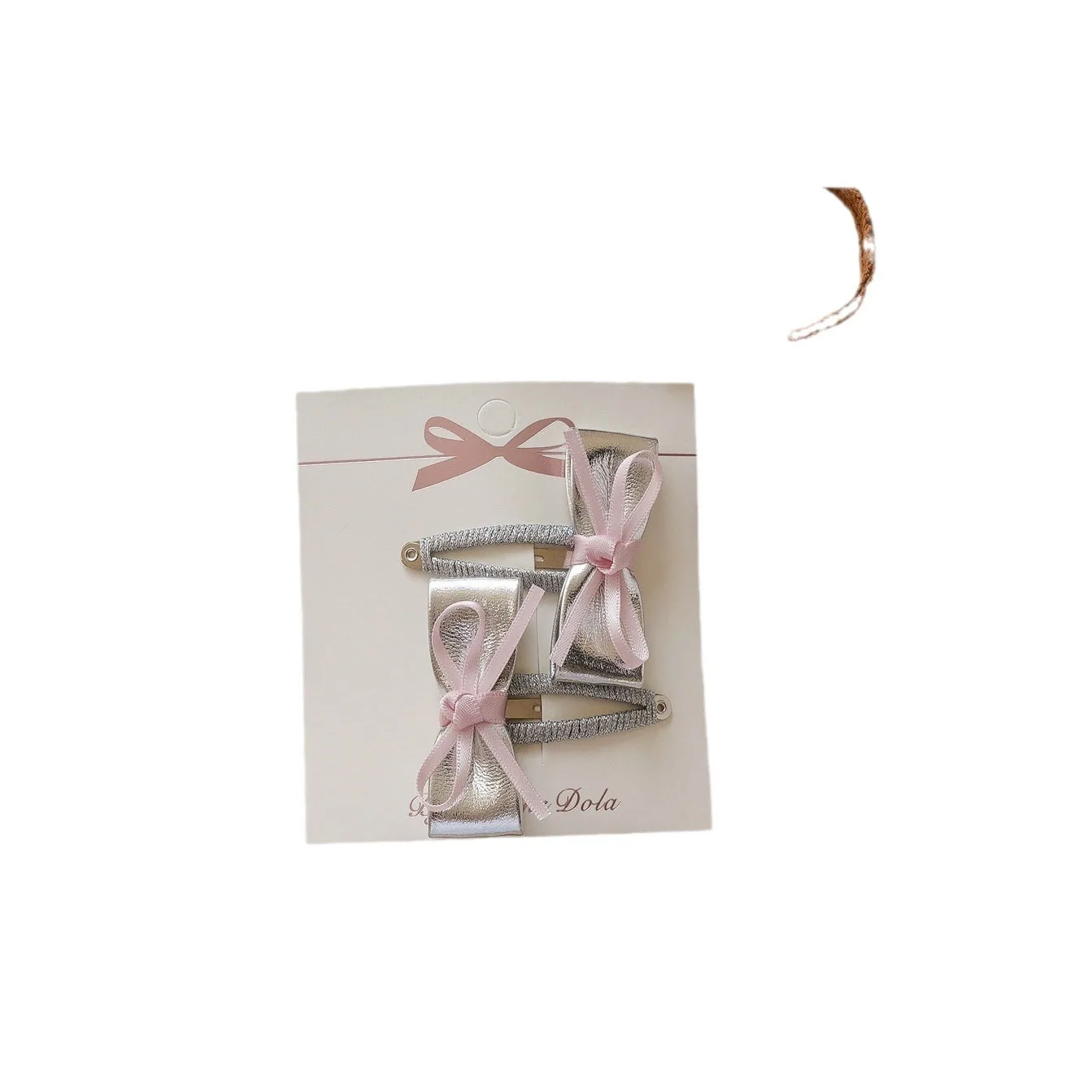Pinza de pelo con lazo rosa y corazón para niña