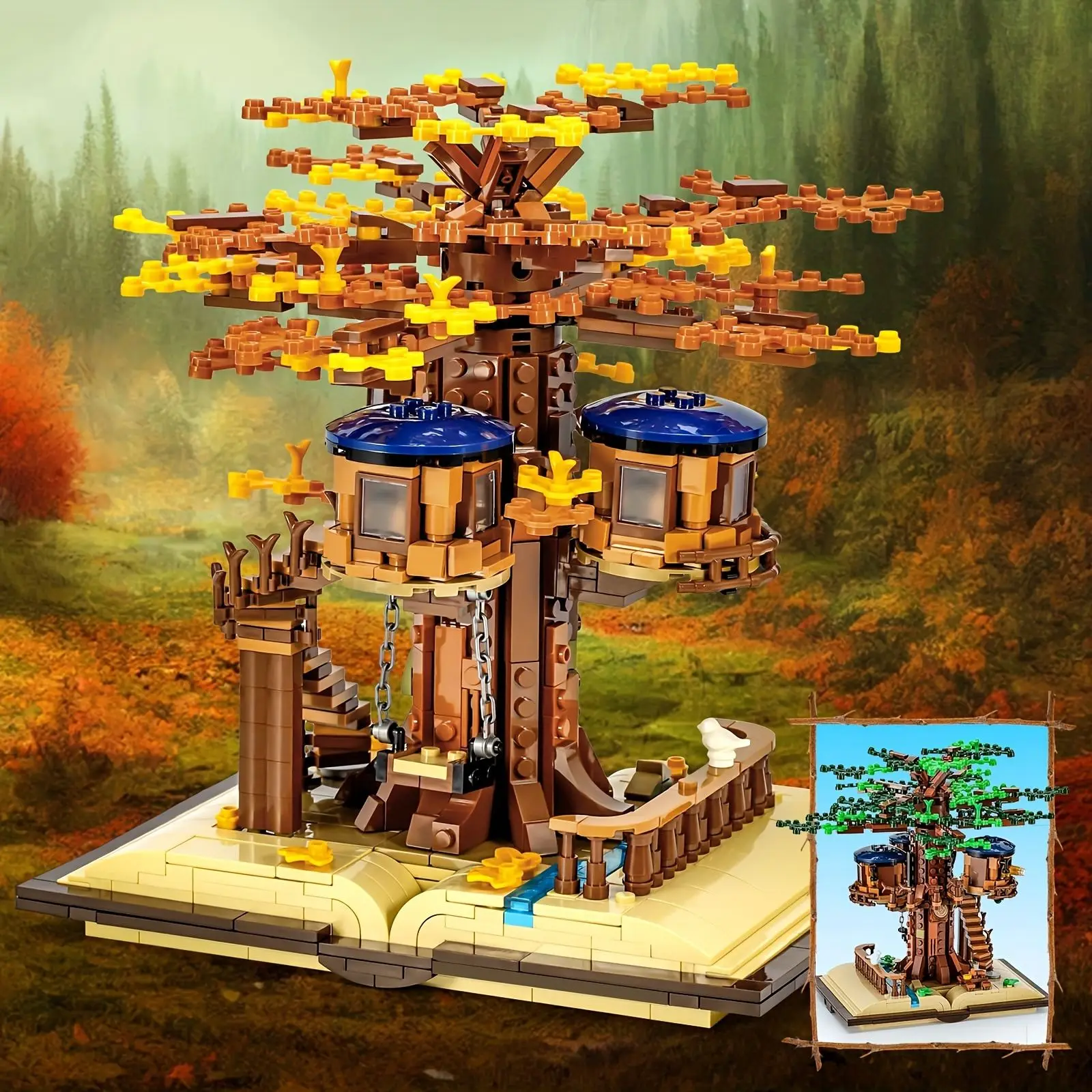 Casa del árbol de bloques con hojas intercambiables para construir - imagen 2