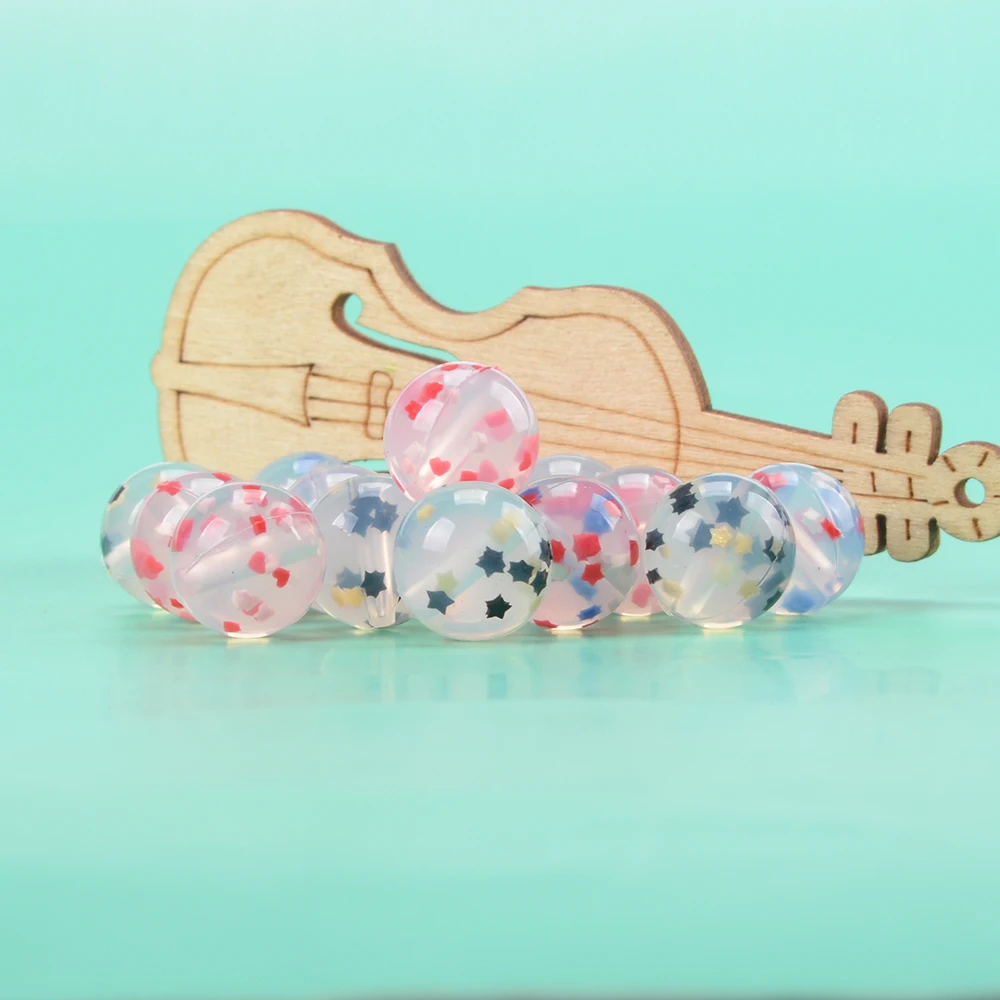 Collar de dentición siliconas LOFCA, cuentas corazón y estrella sin BPA - imagen 2