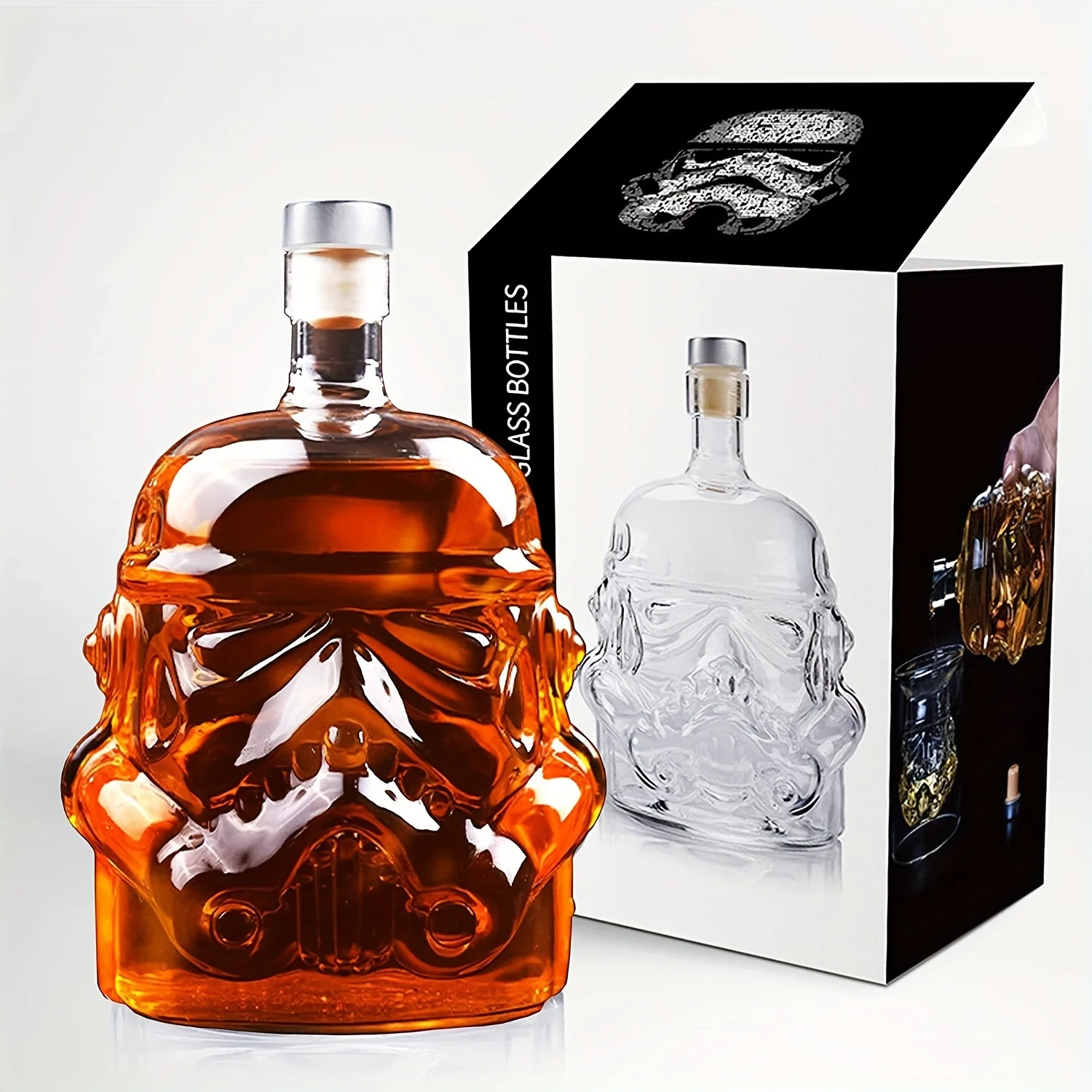 Carefe decantador de whisky transparente con vasos para regalo - imagen 5
