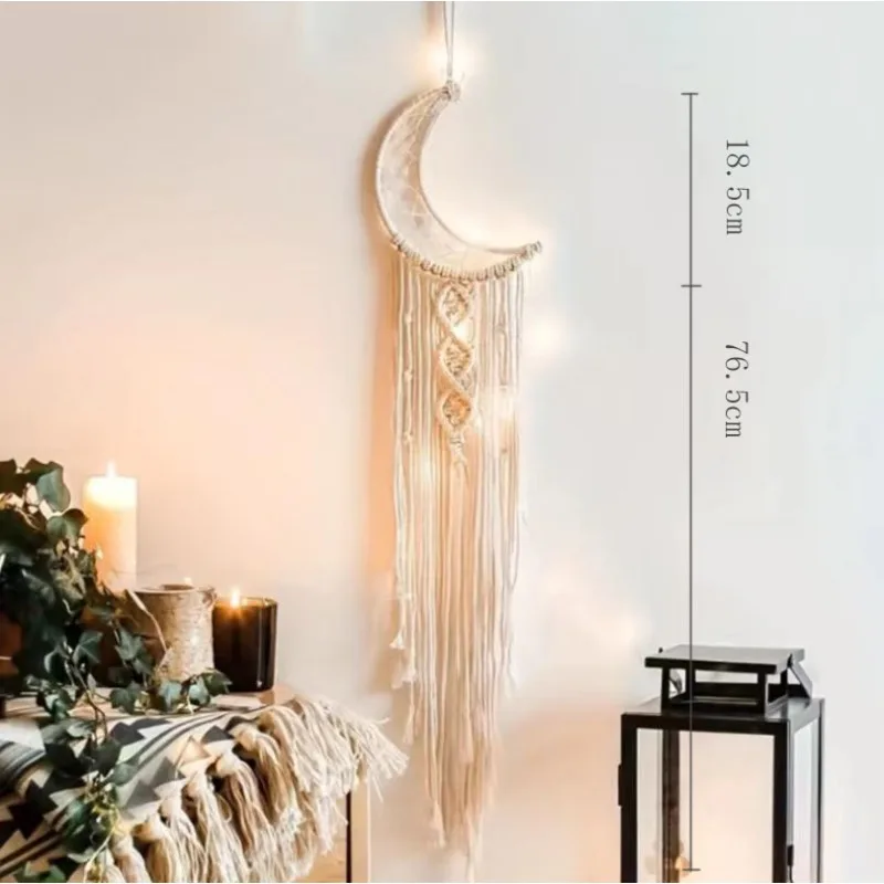 Tapiz de pared de cuerda de algodón trenzado con flecos suaves - imagen 3