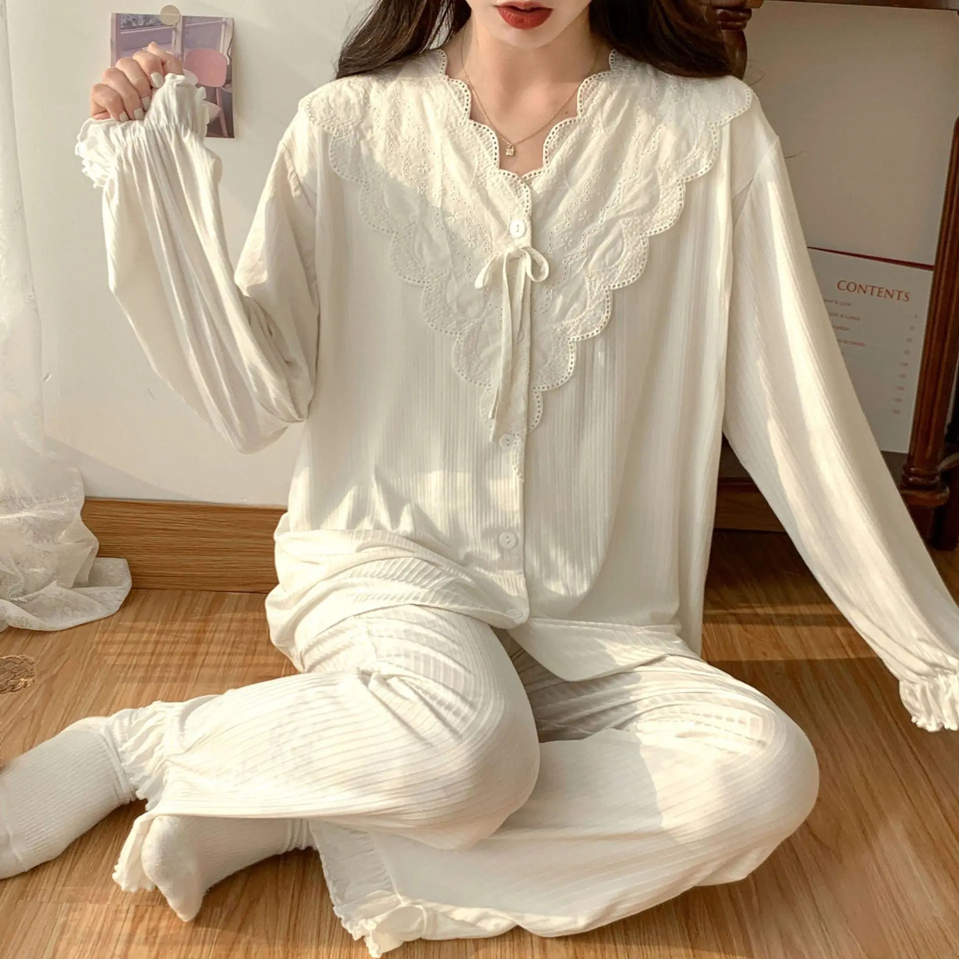 Pijamas de lactancia para maternidad: primavera y otono, comodos - imagen 5