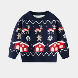 Jersey de Navidad para niñas punto cálido holgado