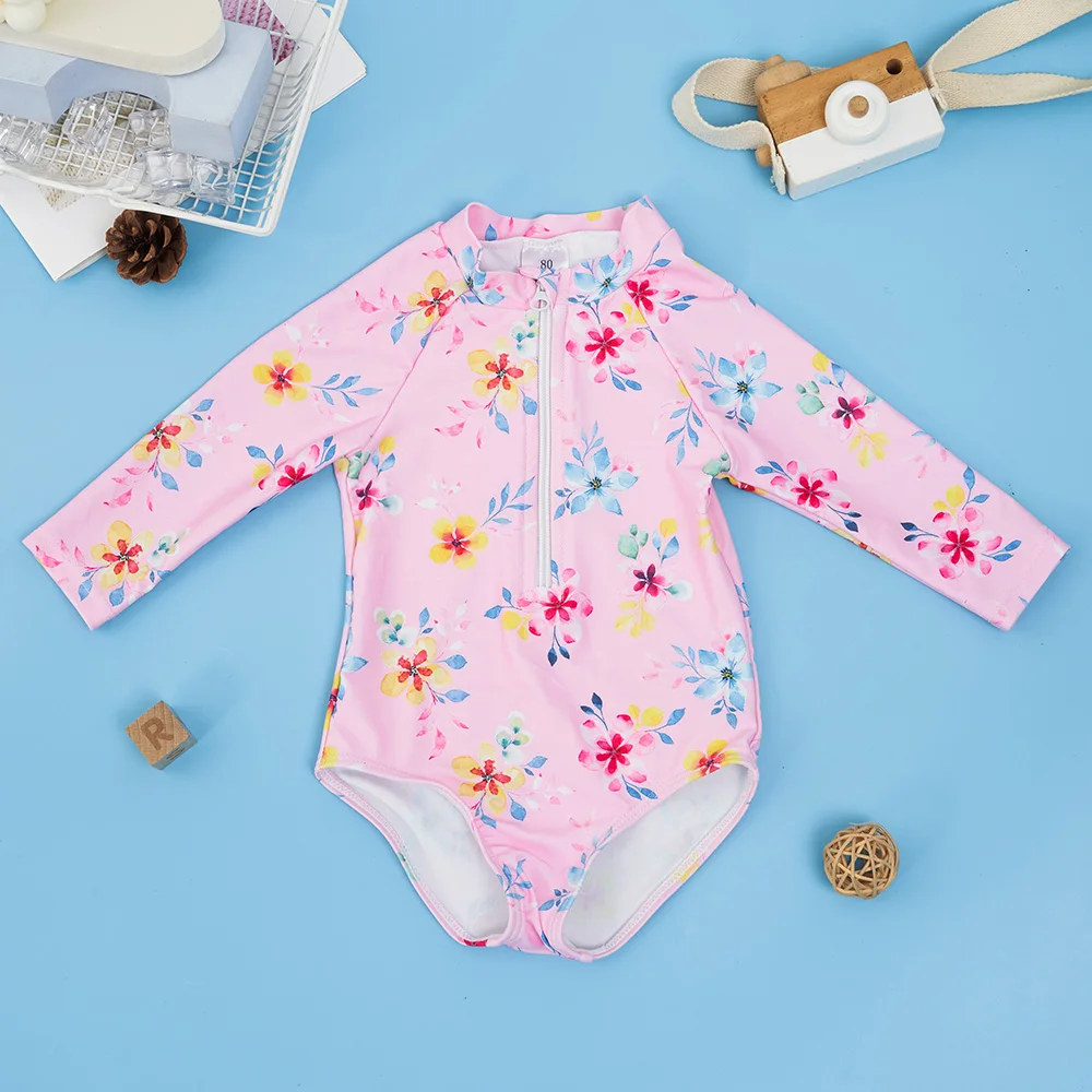 Bañador una pieza HappyFlute protección solar UPF50+ manga larga para niña - imagen 2