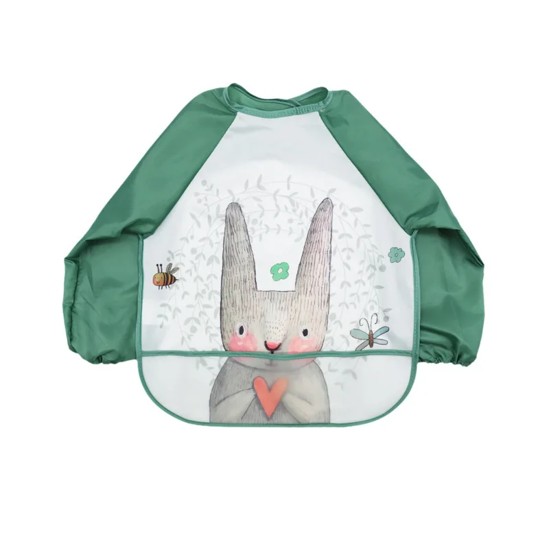 Babero impermeable manga larga con animales bebé – EVA antisuciedad - imagen 3