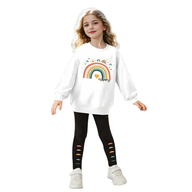 Conjunto niña manga larga arcoíris - ropa deportiva invierno