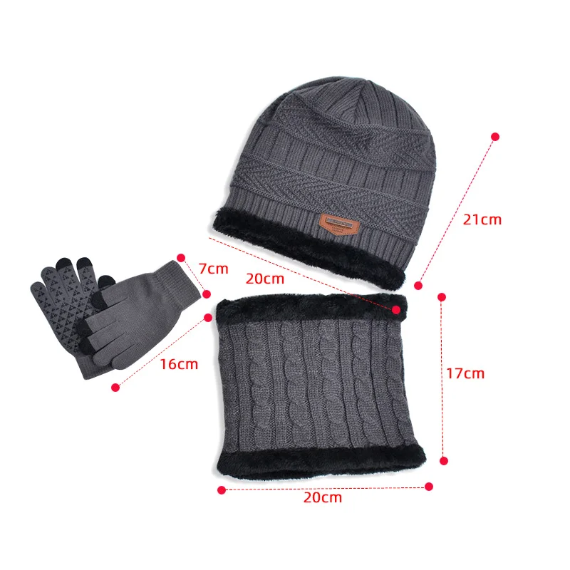 Conjunto de gorro, guantes y bufanda de punto infantil cálido - imagen 4