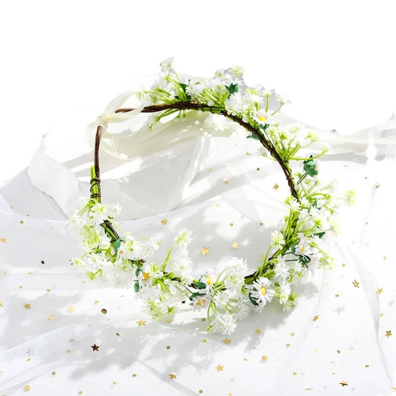 Guirnalda floral bohemia de flores artificiales
