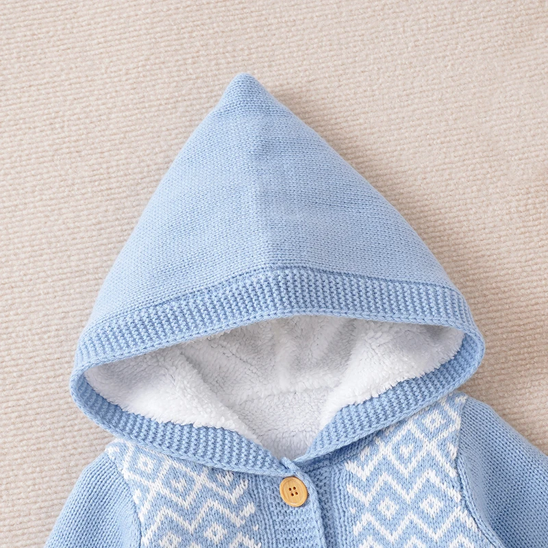 Pelele de invierno con capucha para bebé – Algodón suave - imagen 3