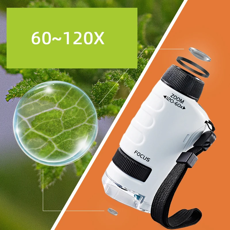 Microscopio portátil con luz LED