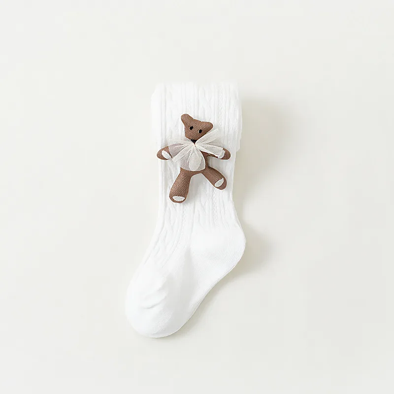 Mallas tipo leggings de algodón para bebé con osito para niña - imagen 4