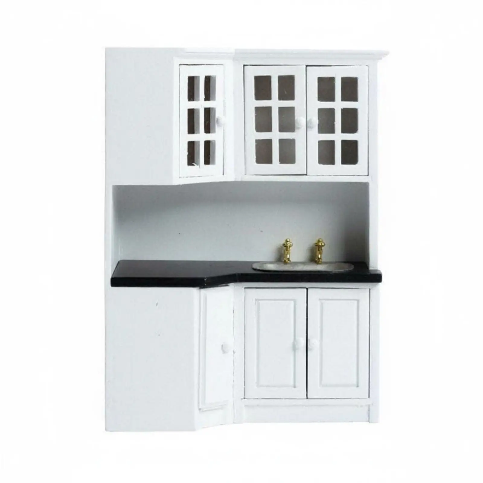 Unidad de fregadero para cocina de casa de muñecas en miniatura - imagen 5
