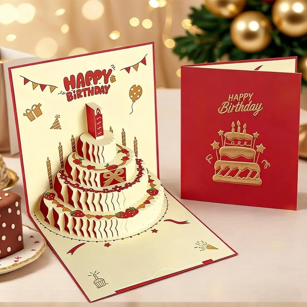 Tarjeta de cumpleaños plegable 3D con sobre y mensaje para niños - imagen 5