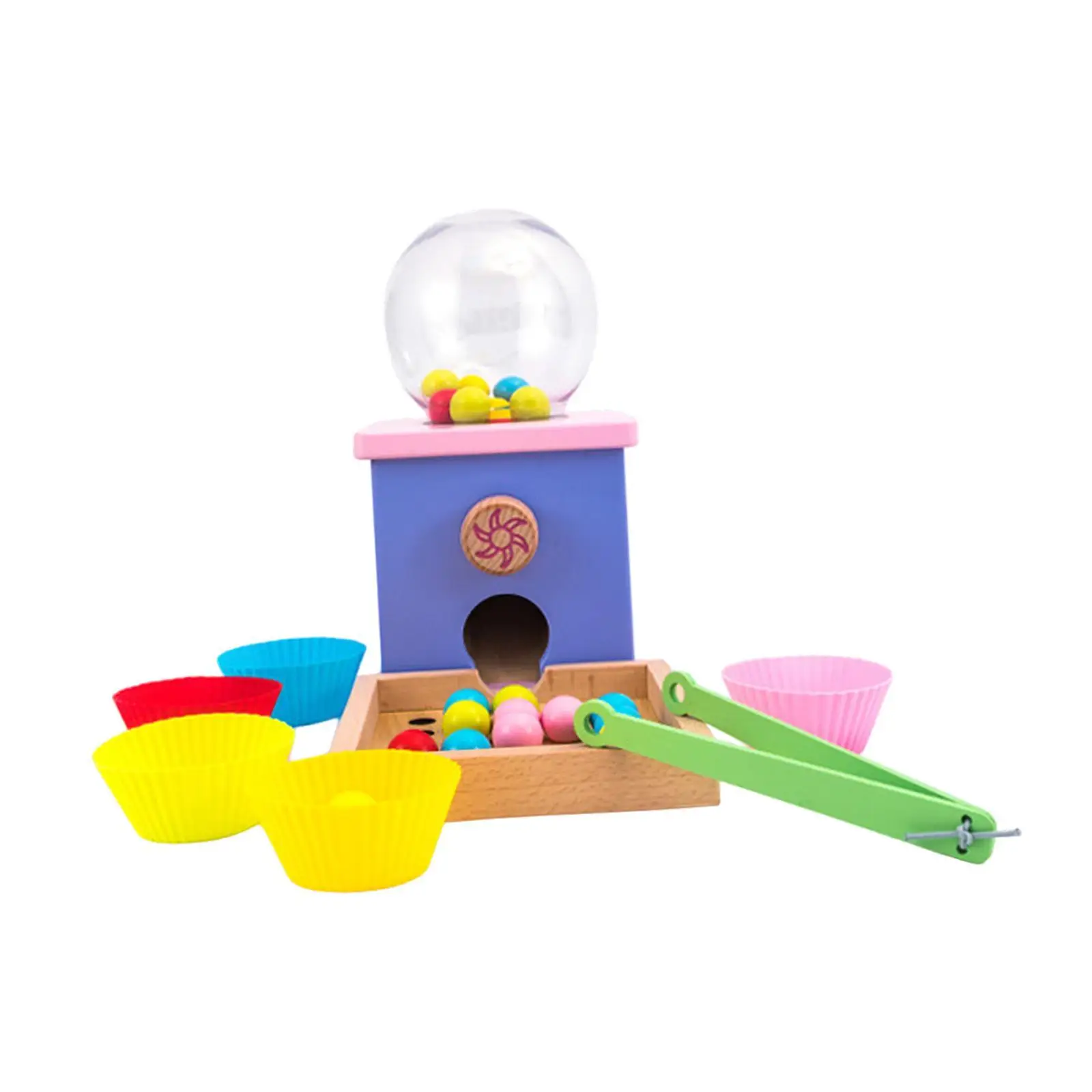Candy Machine Bead Clip Game Balls in Cups Montessori Toy Wooden Sorter Game for Baby Candy Machine Bead Clip Game Balls in Cups Montessori Toy Wooden Sorter Game for Baby