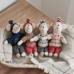 Peluche cerdito y ratón suave para niños, regalo cumpleaños