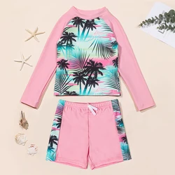 Traje de baño infantil con rashguard de manga larga de secado rápido