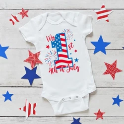 Pelele manga corta para bebé – Estampado 4 de julio unisex