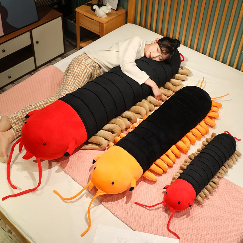Almohada de peluche ciempiés realista larga para niños
