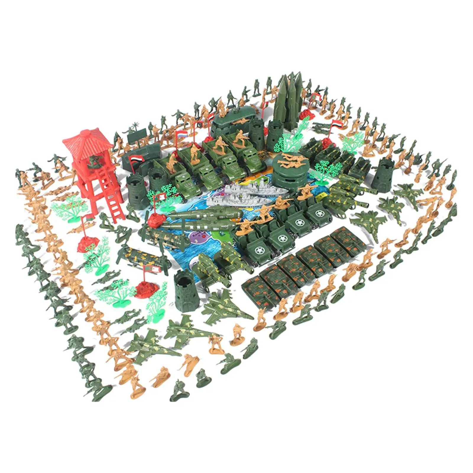 Set de soldados de juguete con tanques y vehículos base ejército - imagen 4