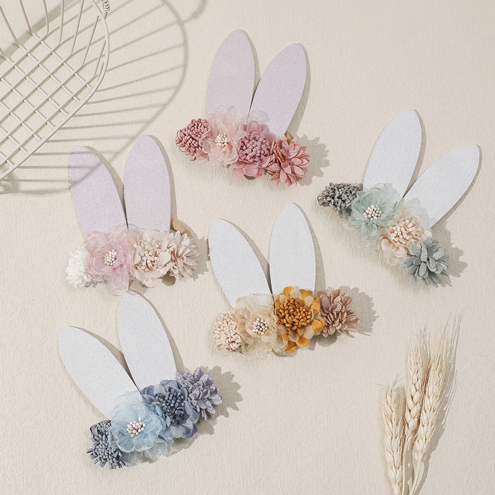 Diadema elástica con orejas de conejo para bebé - imagen 2