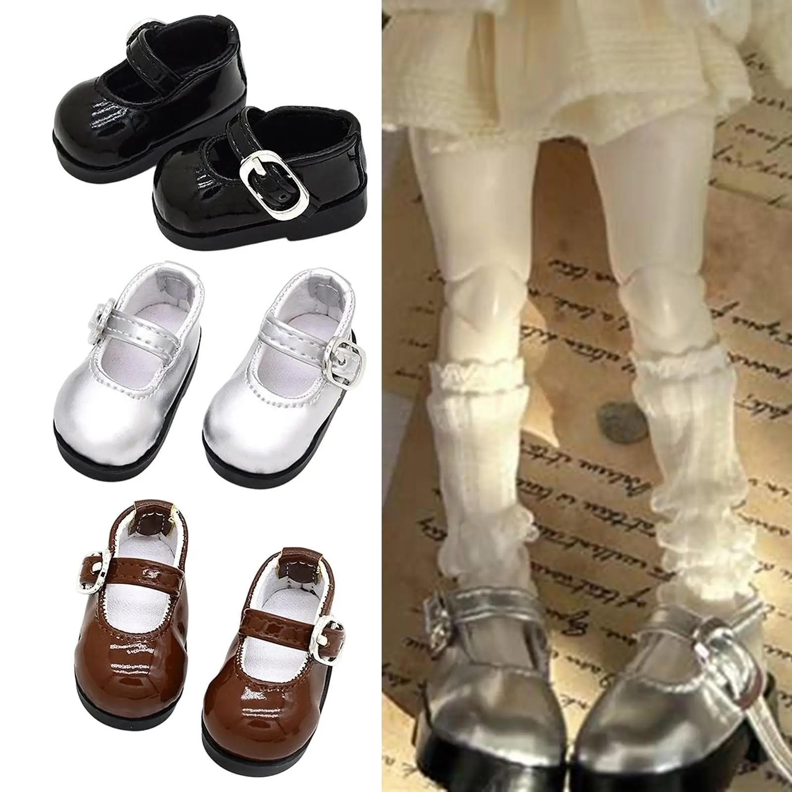 Zapatos de muñeca cuero sintético fáciles para poner - imagen 5