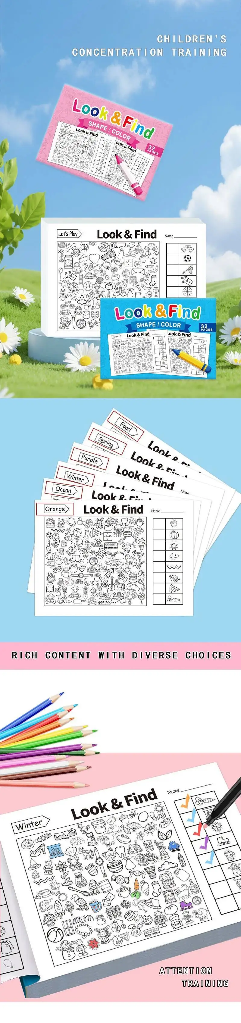 Libro interactivo con patrones variados