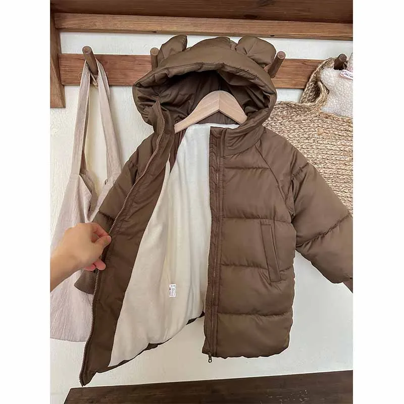 Abrigo acolchado con capucha para niños y niñas – largo cálido - imagen 3