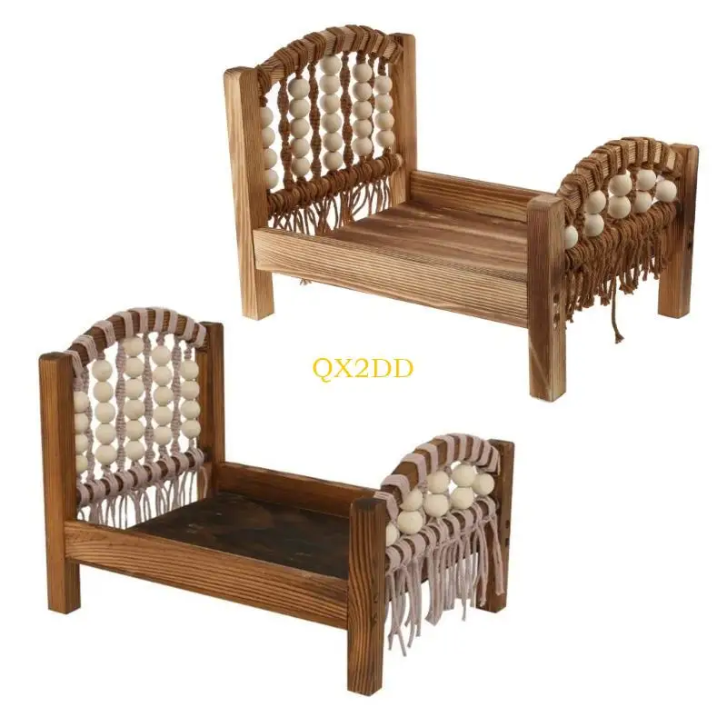 QX2D cama de madera para fotos de recién nacidos ligera