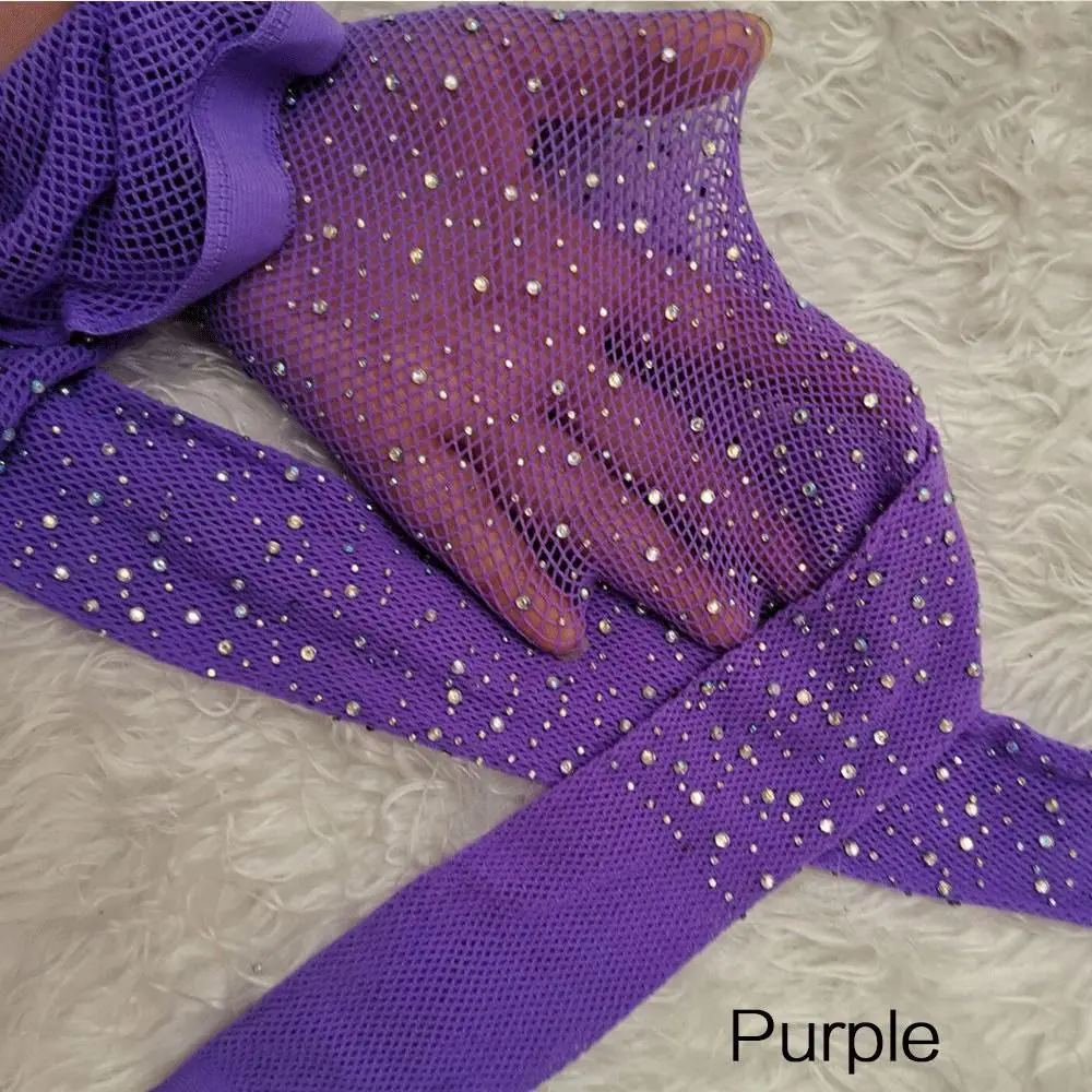 Pantimedias de rejilla brillantes con purpurina y malla fina - imagen 3