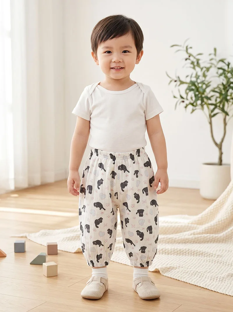 Pantalones de verano ajustados para niñas con gatos y perros - imagen 5
