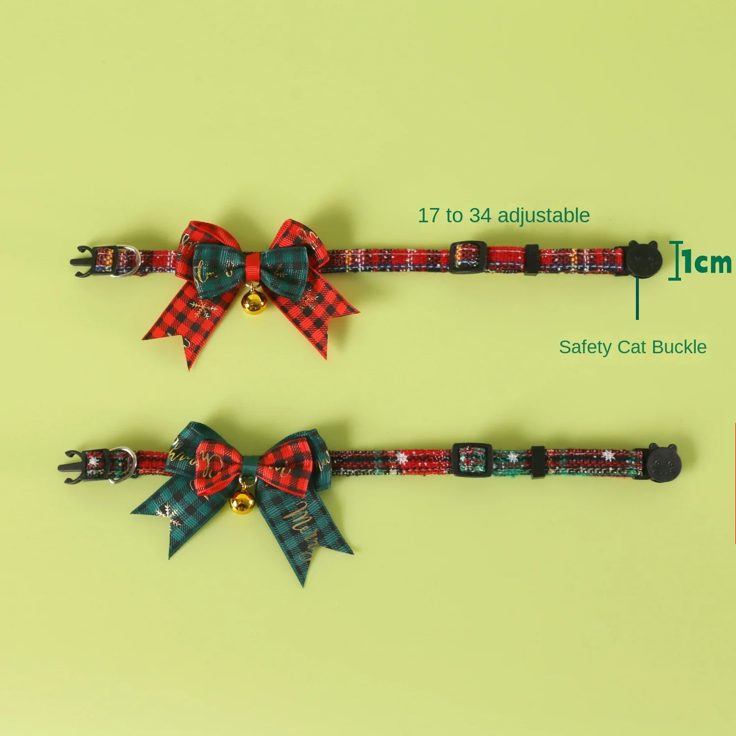Jingle&Sparkle Collar para mascotas de Navidad ajustable con lazo - imagen 3