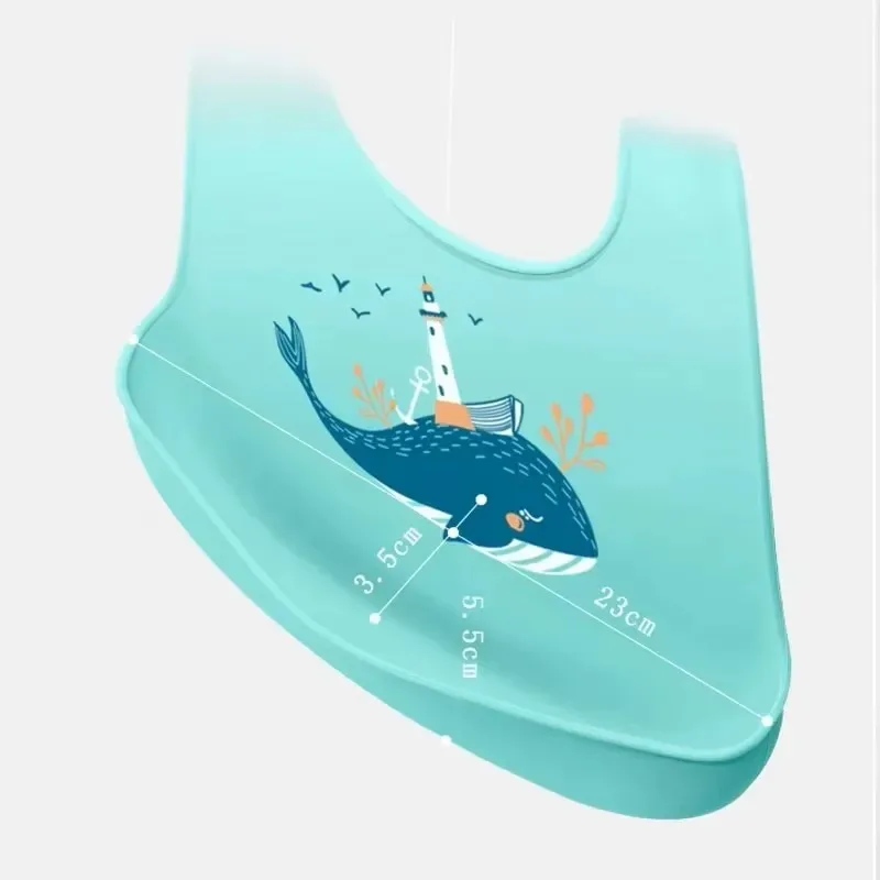 Babero de silicona impermeable para bebé – Estampado y ajustable