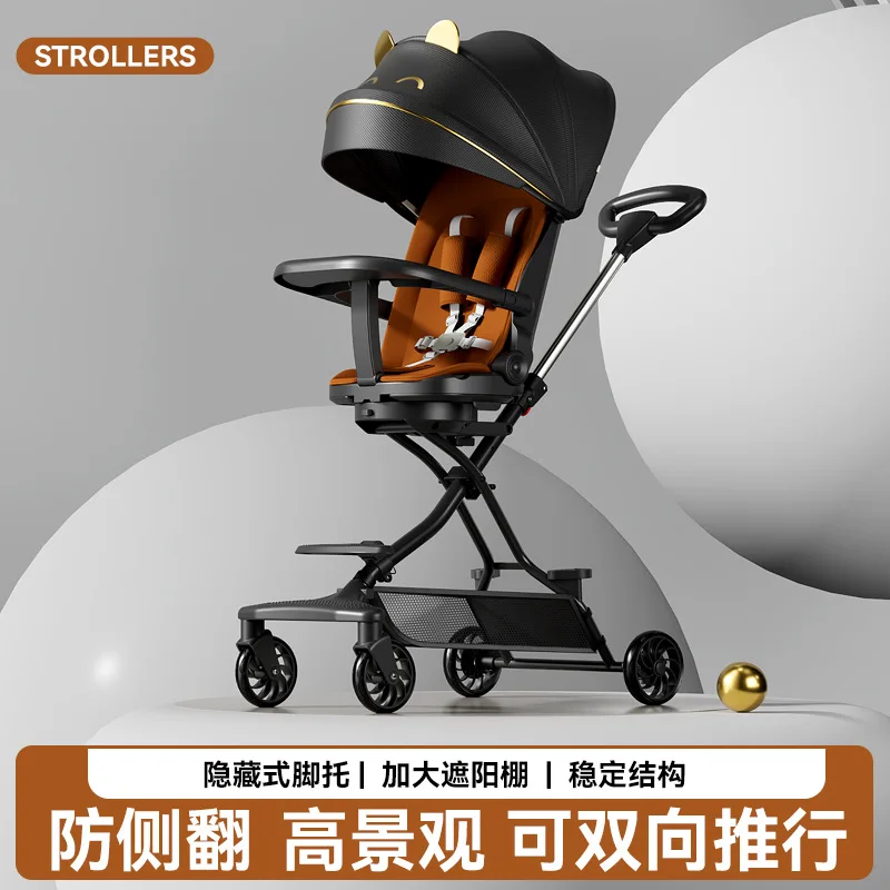 Cochecito bebé ligero plegable de cuatro ruedas para paseo - imagen 3