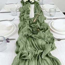 Camino de mesa gasa verde salvia – Estilo rústico para boda