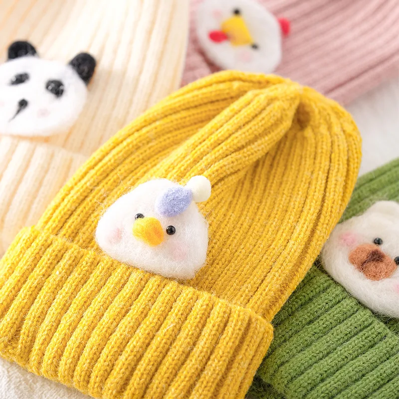 Gorro infantil de punto con dibujos animados - Kawaii color solido - imagen 3