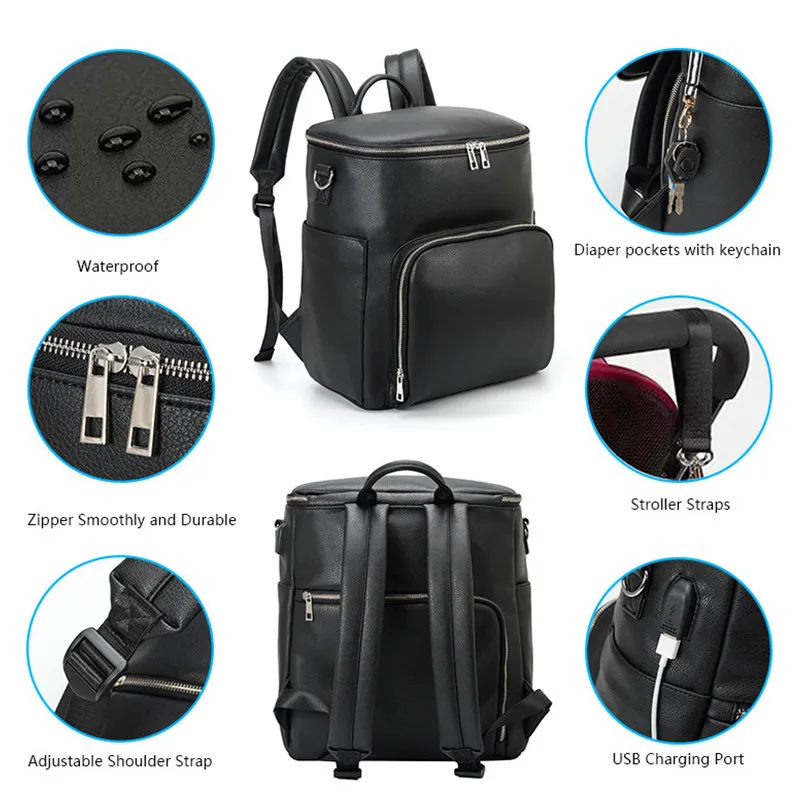 Mochila cambiador de bebé impermeable para pañales y viaje - imagen 3