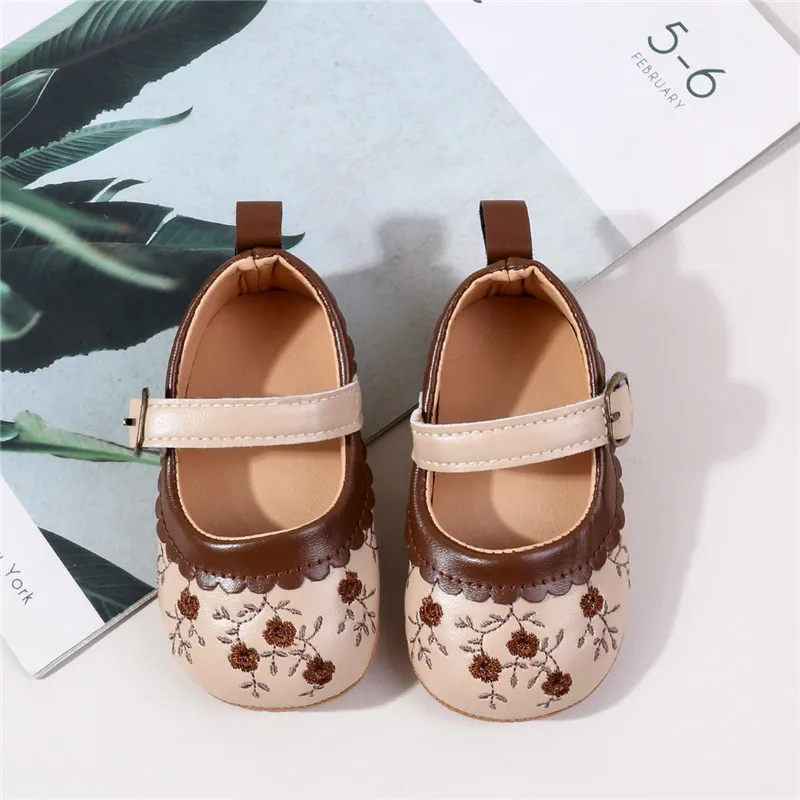 Zapatos de bebé princesa con flores para niña, antideslizantes - imagen 4