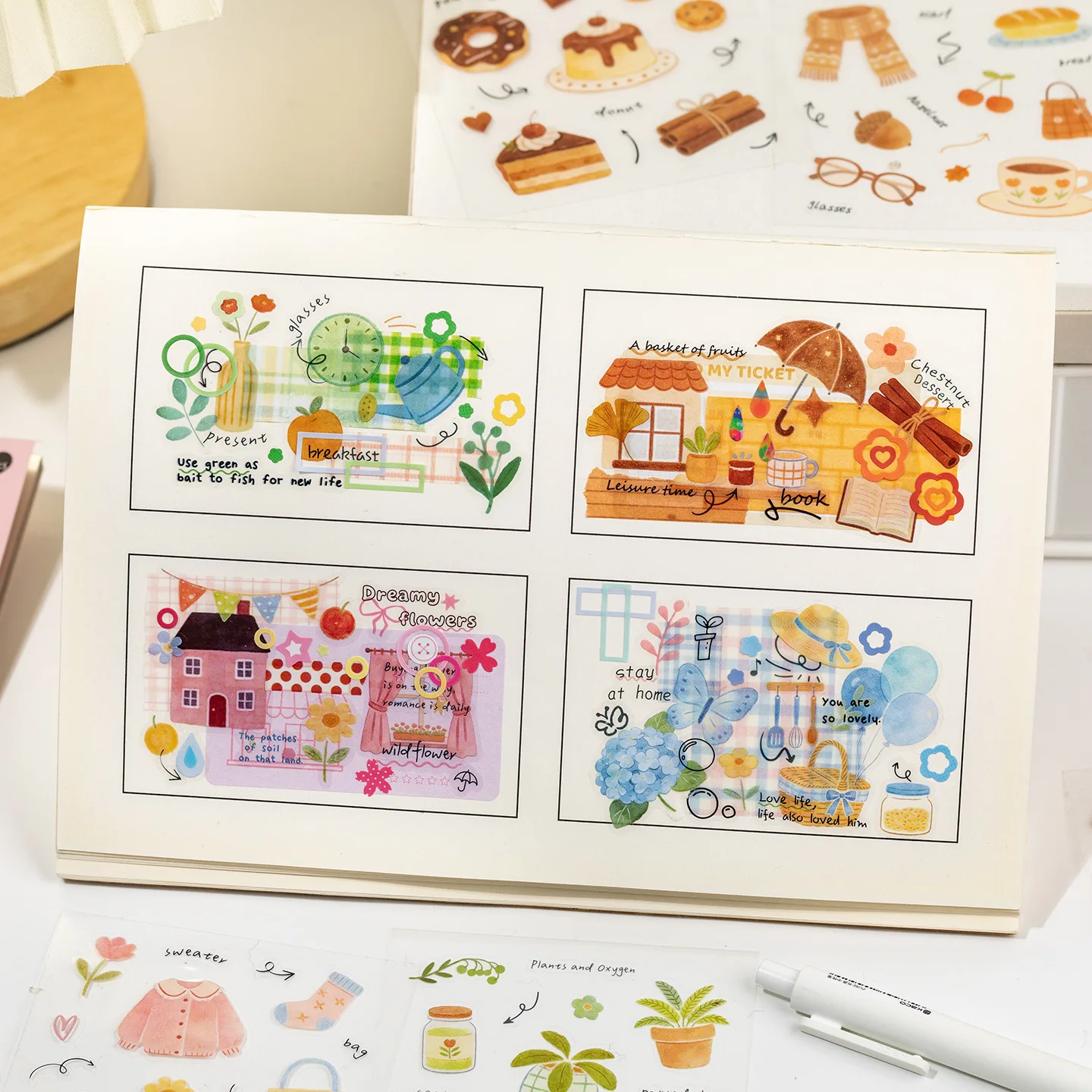 Libro de pegatinas PET de las Cuatro Estaciones para diario - imagen 2
