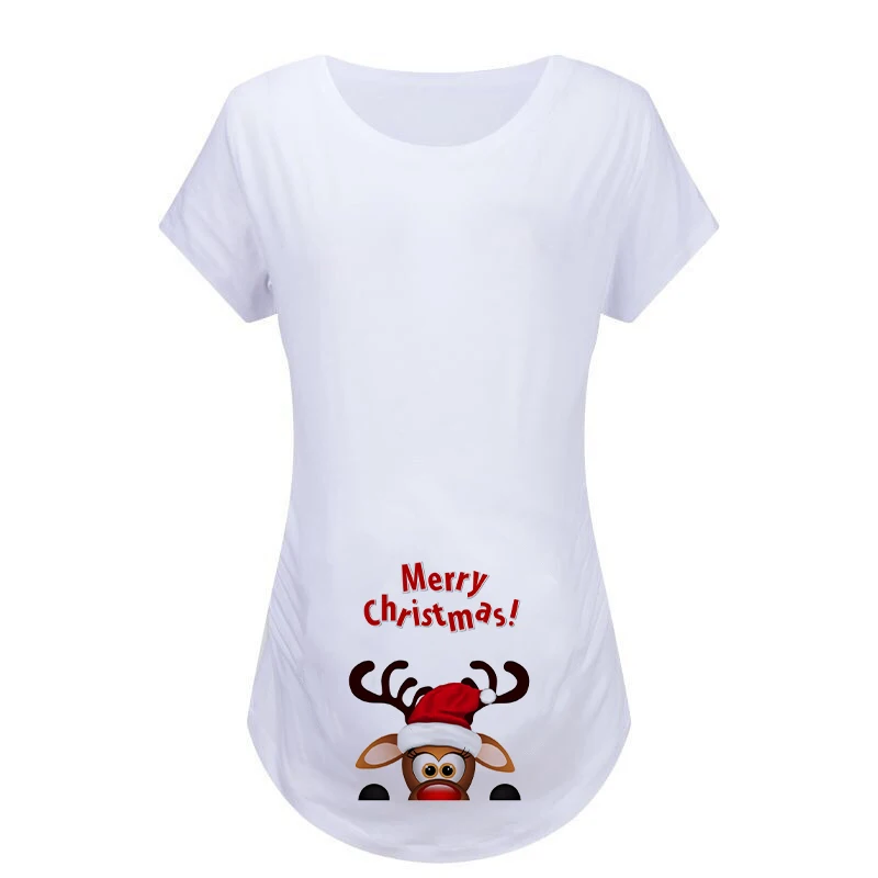 Camiseta de maternidad navideña con Papá Noel para embarazadas - imagen 4