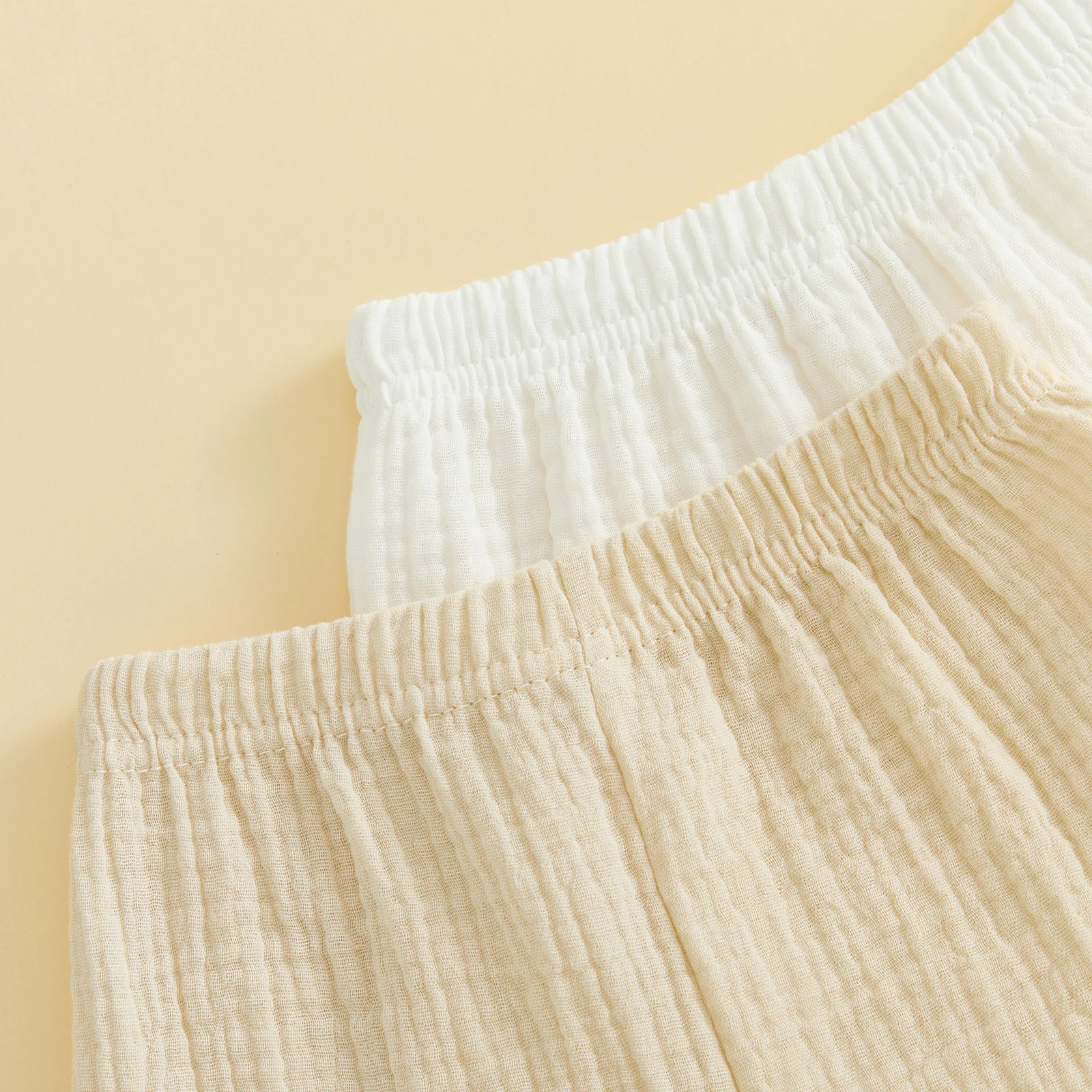 Pantalones cortos de verano para niños con cintura elástica lisos - imagen 3